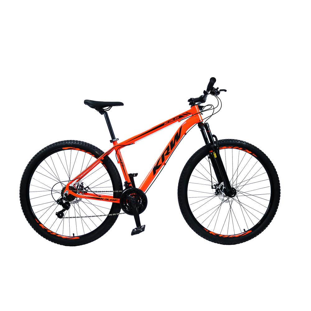 Bicicleta Aro 29 KRW Alumínio 21 Velocidades Freio a Disco X51 Cor:Laranja/Preto;Tamanho Quadro:19
