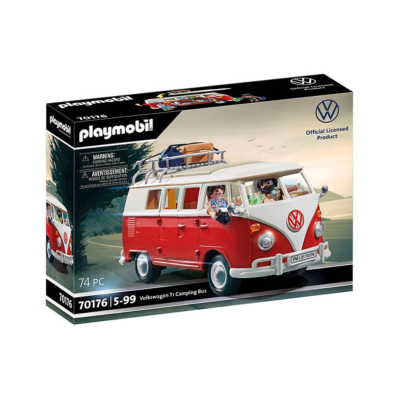 Mini-Figuras-e-Veiculo---Volkswagen-T1---Camping-Bus---Playmobil---Sunny-0