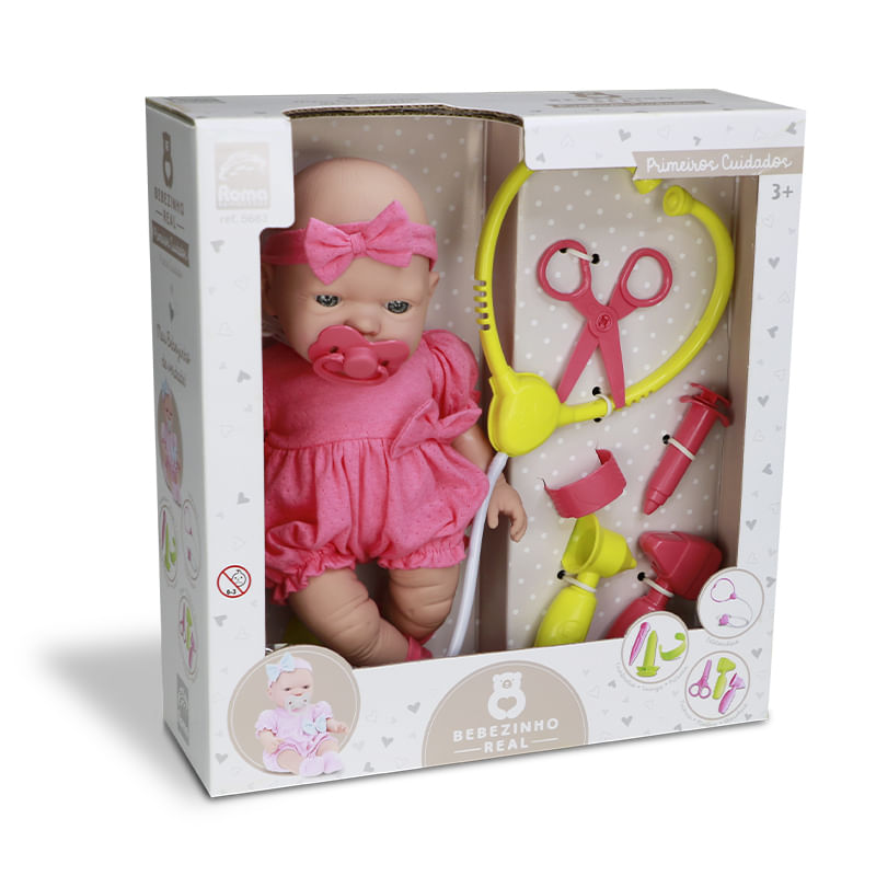 Boneca-Bebe---Bebezinho-Real---Primeiros-Cuidados---Rosa---Roma-1
