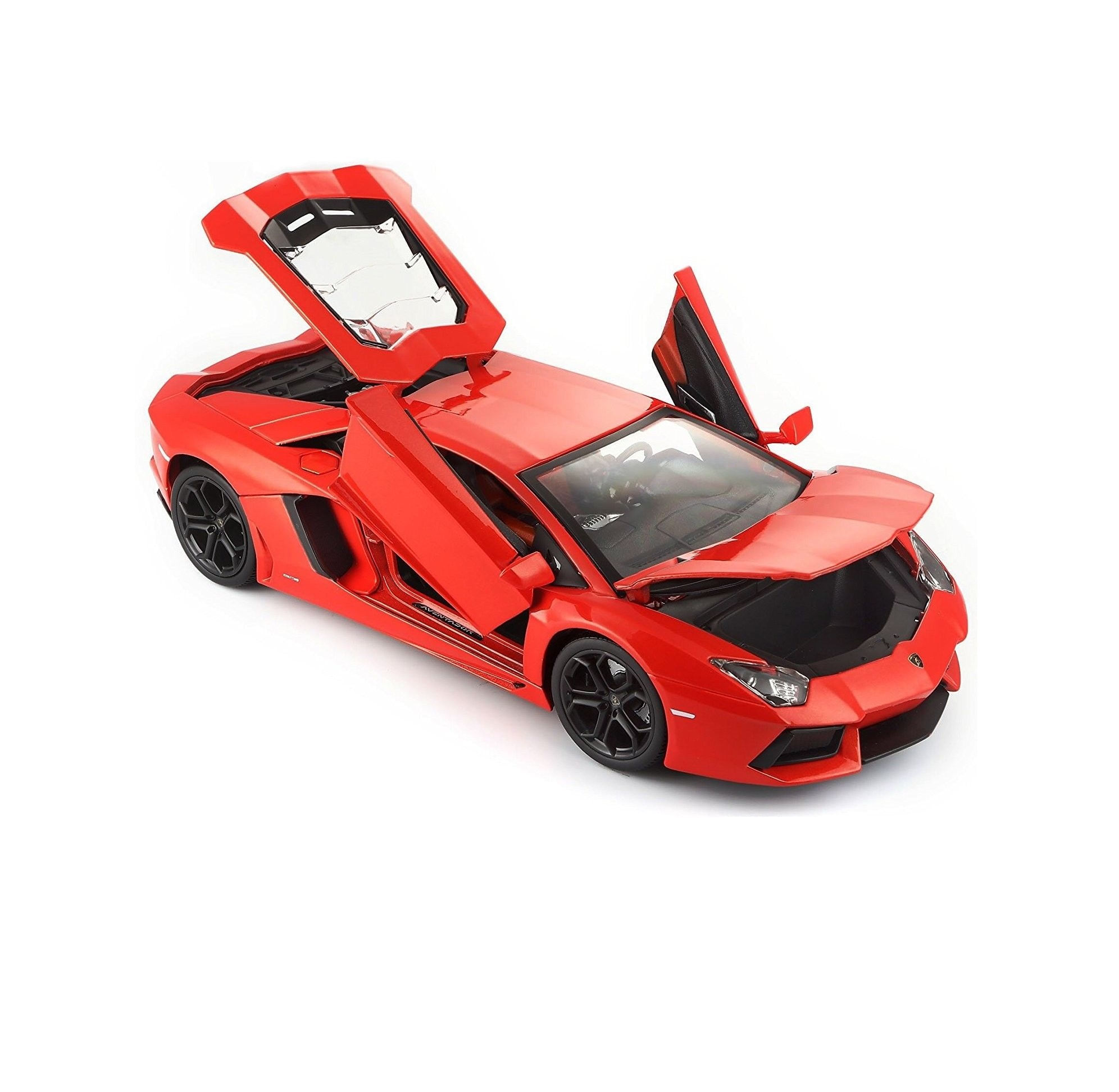 Miniatura - Carro - Lamborghini Aventador - 1:18 -Bburago Plus - Laranja -  Ri Happy