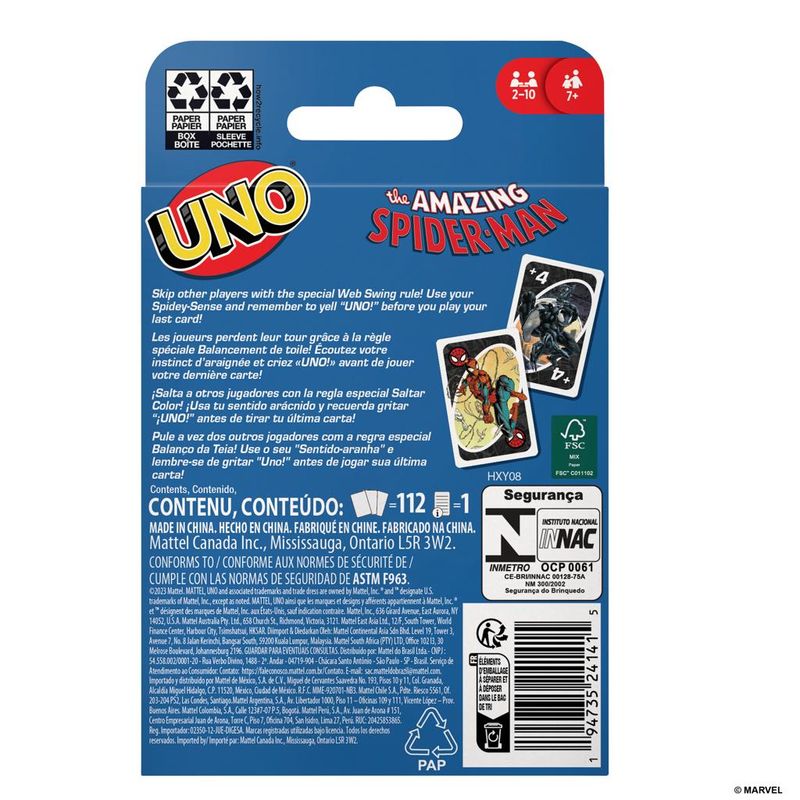 Jogo-De-Cartas---Uno---O-Incrivel-Homem-Aranha---De-2-A-10-Jogadores---Mattel-4