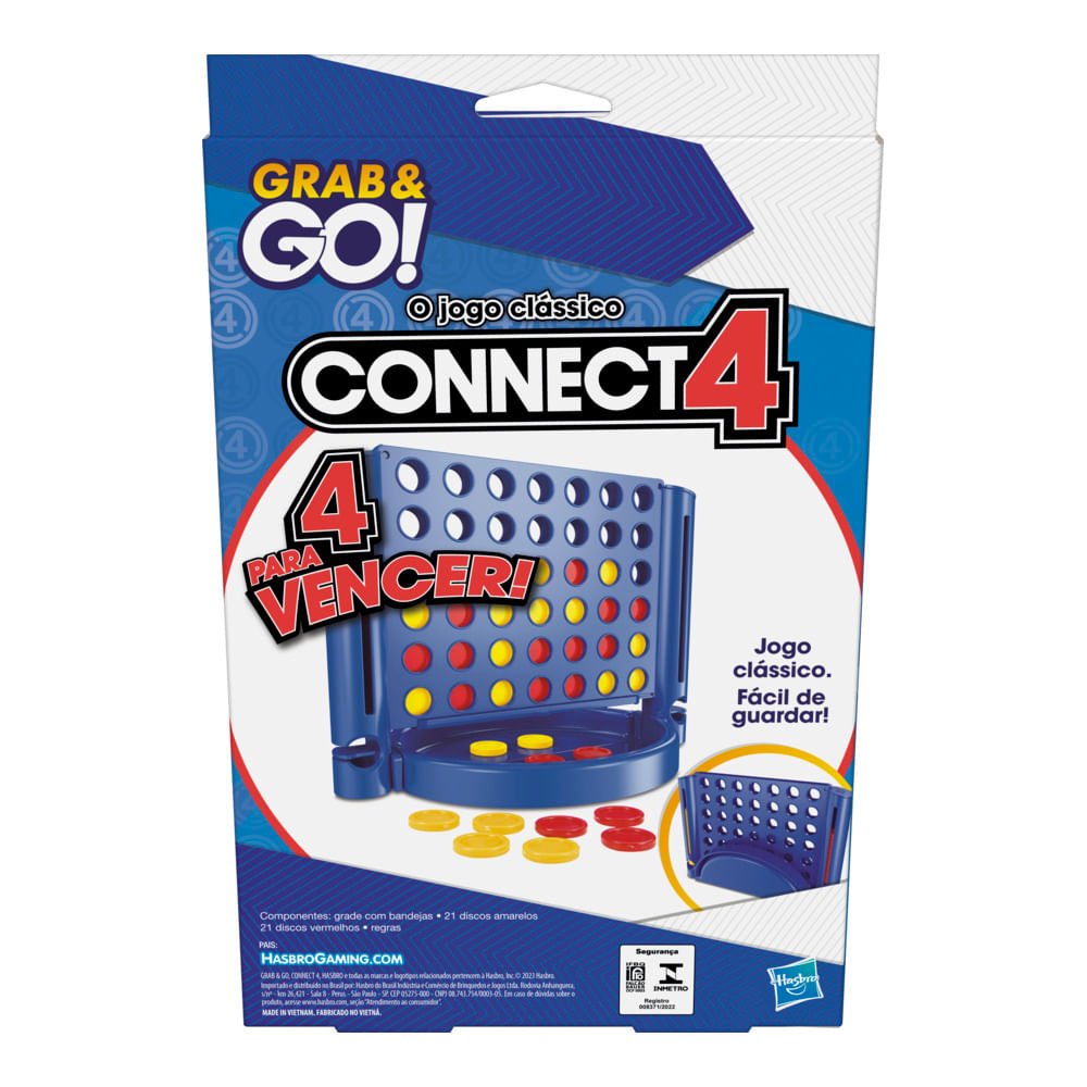 Confira Jogo Clássico - Connect 4 - Grab & Go - 02 Jogadores