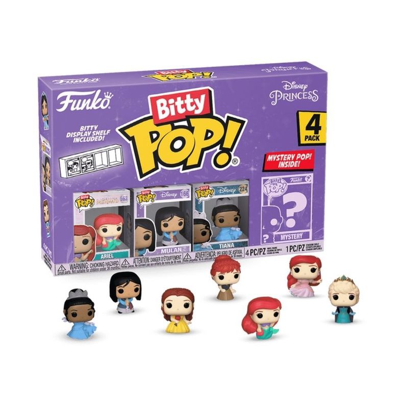Boneco---Funko---Bitty-Pop---Disney----Ariel---Mulan---Tiana---Pack-com-4---Candide-0