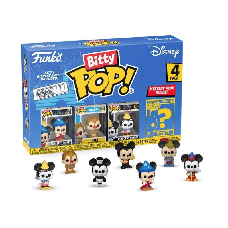 Boneco---Funko---Bitty-Pop---Disney---Sorcerer---Mickey---Teco---Princesa-Minnie---Pack-4----candide-0