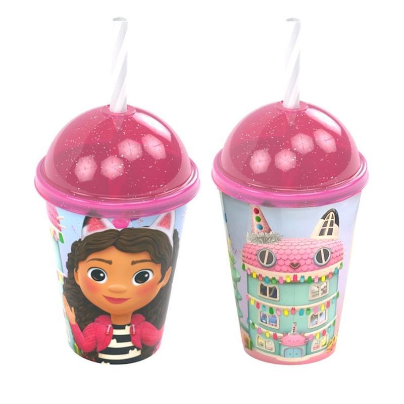 Copo-Shake-com-Tampa-e-Canudo-Casa-Magica-da-Gabby-280-ml-Plasutil-para-Festa-Infantil-Decoracao-5