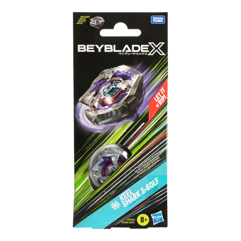 Beyblade X - Keel Shark - Pião - Booster Pack - Hasbro - Ri