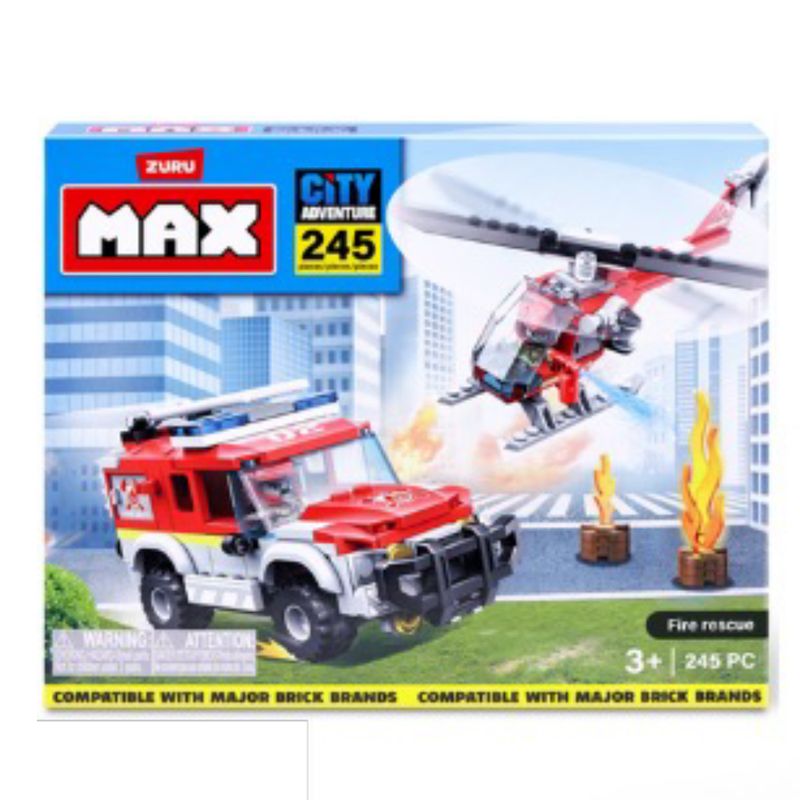 Blocos-de-Montar---Max-Fire-Adventure---Fire-Station---245-Pcs---Candide-0