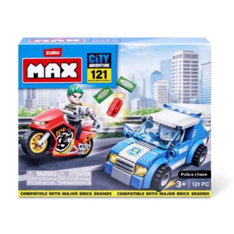 Blocos-de-Montar---Max-Police-Adventure---Police-Chase---125-Pcs---Candide-1