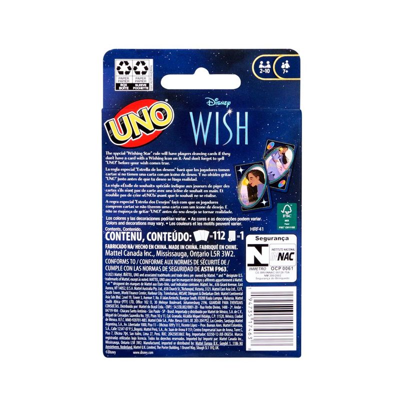 Jogo-De-Cartas---Uno---Disney---Wish---Mattel-7