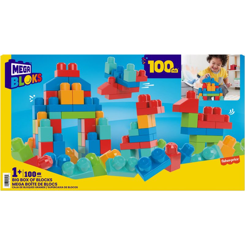 Blocos-De-Encaixe---Mega-Bloks---Super-Caixa---100-Pecas----Fisher-Price-1