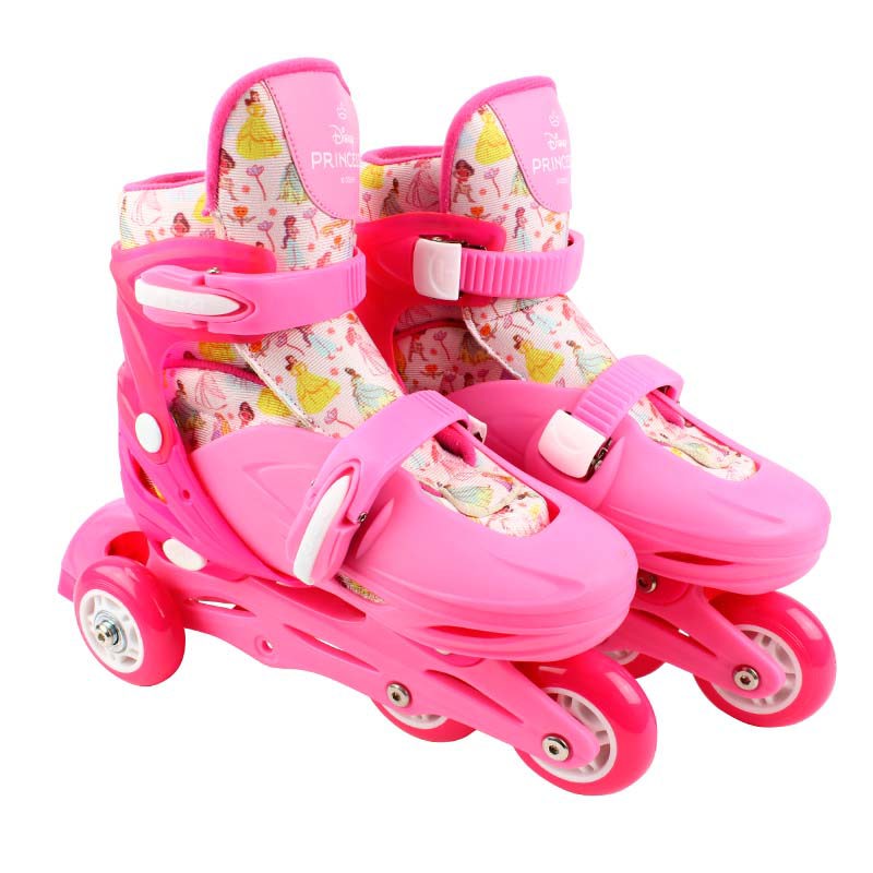 Patins---4-Rodas---C-Protecao---Tamanho-32-35---Princesas---Inline-E-Triline---Rosa---Bbr-Toys-3