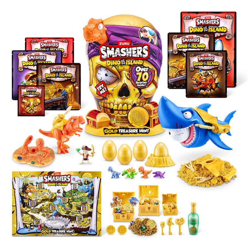 Figura-com-Acessorios---Smashers---Dino-Island---Gold-Treasure-Hunt---Series-1---Fun-0