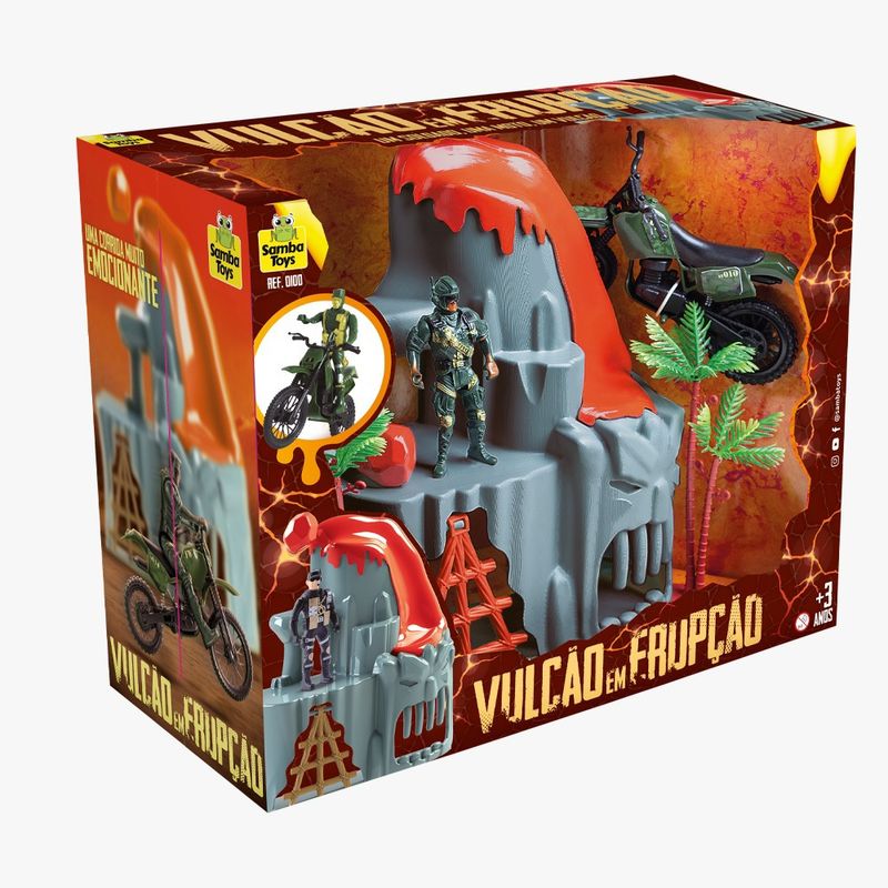 Playset---Vulcao-Em-Erupcao---Moto---Samba-Toys-0
