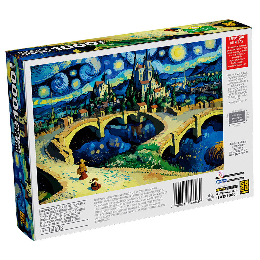 Confira Quebra-Cabeça - Noite Estrelada - 1000 Mini Peças - Grow