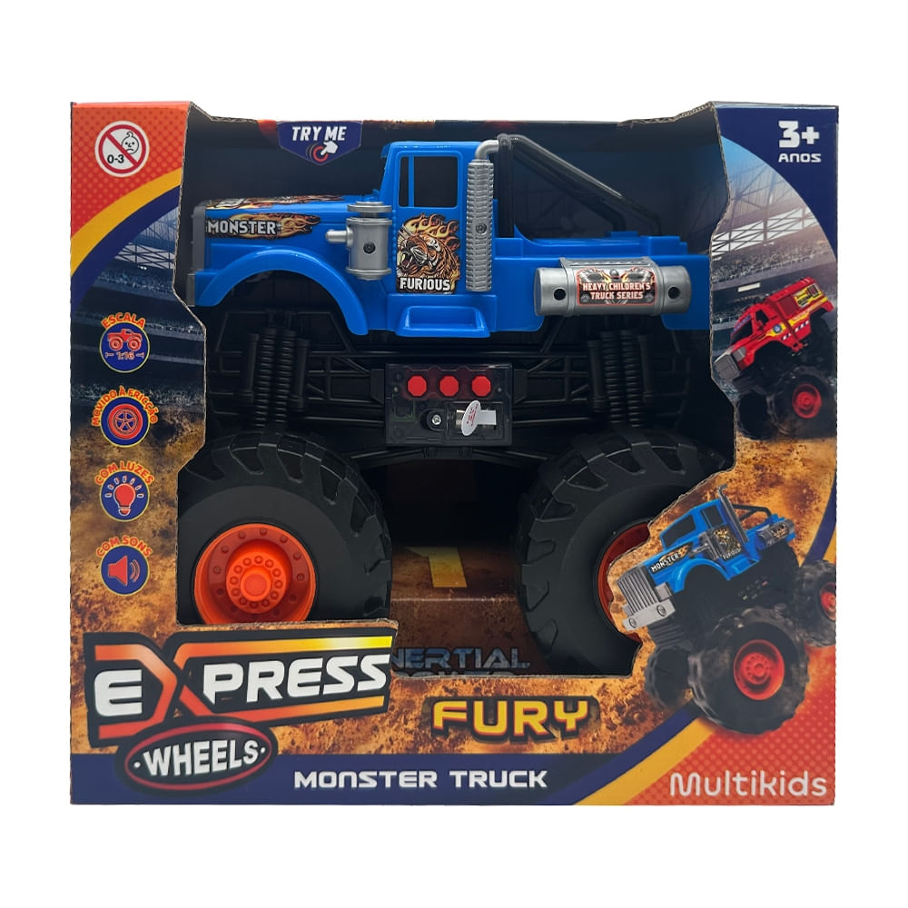 Confira Carrinho - Express Wheels - Monster Truck - Com Som e