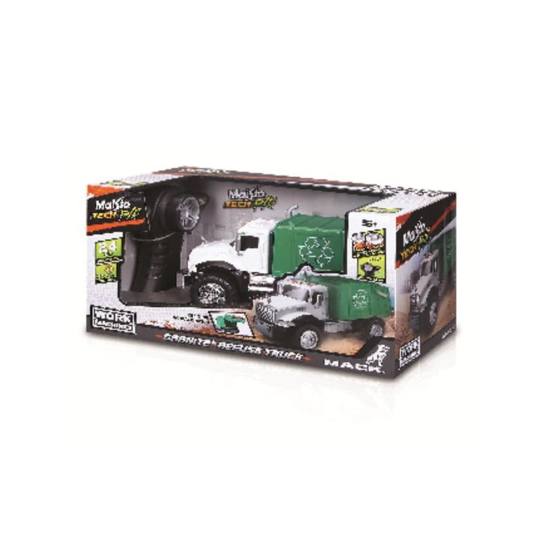 Carrinho-De-Controle-Remoto---Maquinas-De-Trabalho---Mack-Caminhao-De-Lixo---Maisto-1