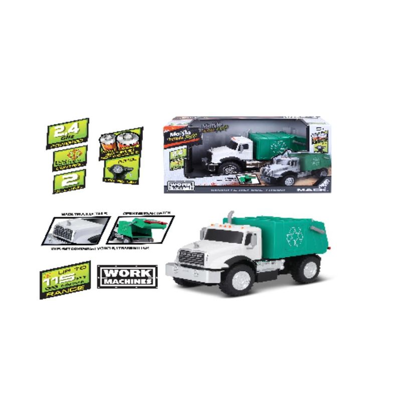 Carrinho-De-Controle-Remoto---Maquinas-De-Trabalho---Mack-Caminhao-De-Lixo---Maisto-2