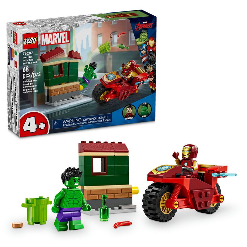 LEGO---Super-Heroes-Marvel---Homem-de-Ferro-com-Motocicleta-e-o-Hulk---76287-1