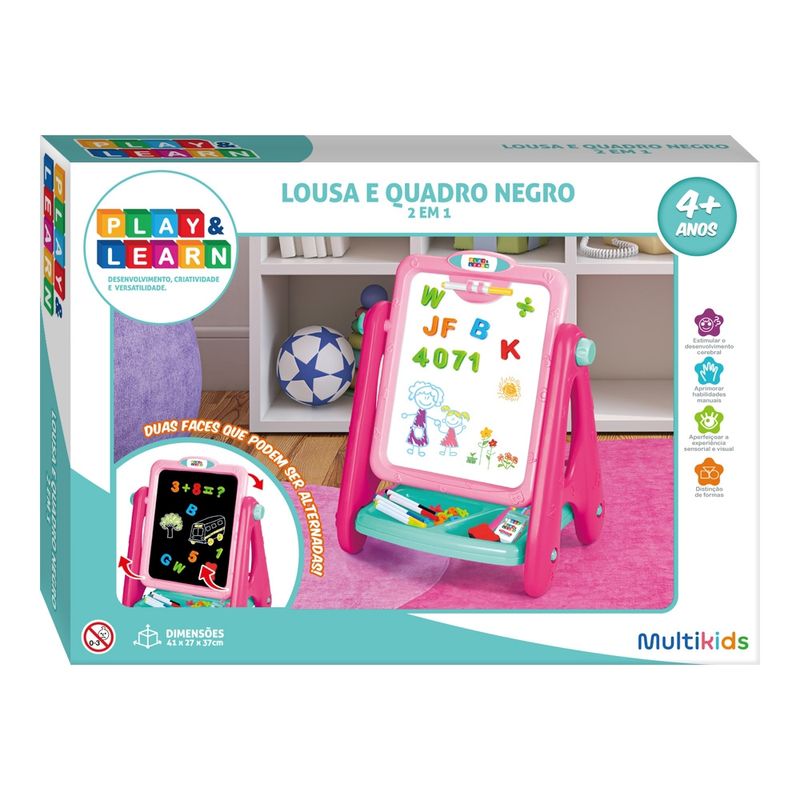 Lousa-E-Quadro-Negro---Play---Learn---2-Em-1---Multikids-1