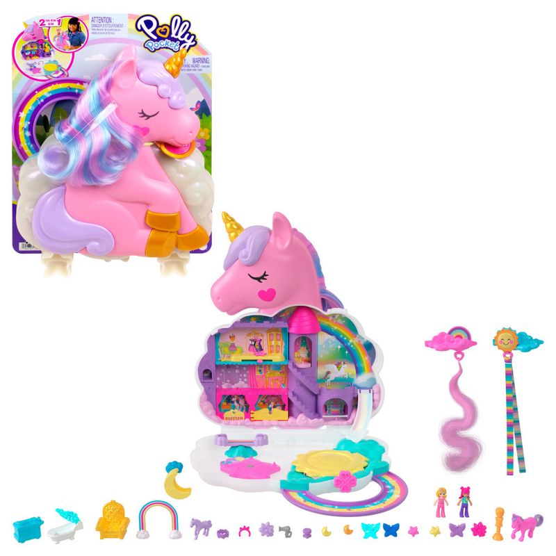 Conjunto-De-Beleza---Polly-Pocket---Salao-De-Unicornio---Arco-iris---2-Em-1---Mattel-0