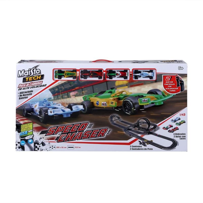 Conjunto-de-Pista-e-Carrinhos-com-Controle---Speed-Chaser---Champion-F1-Slotcar---Maisto-0