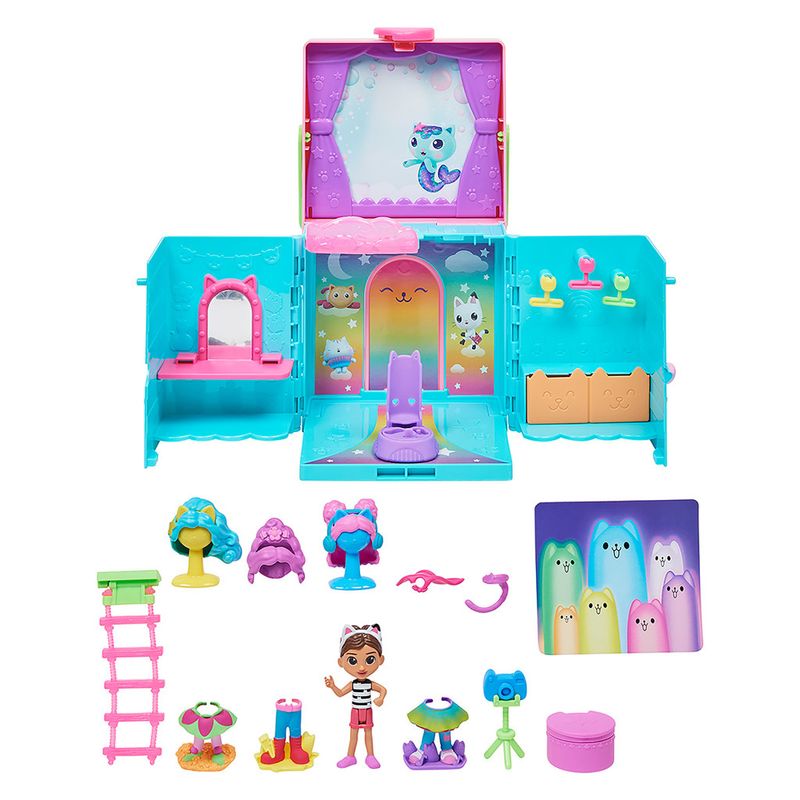 Playset-e-Mini-Figura---Gabbys-Dollhouse---Closet-Arco-Iris-Da-Gabby---Sunny--2