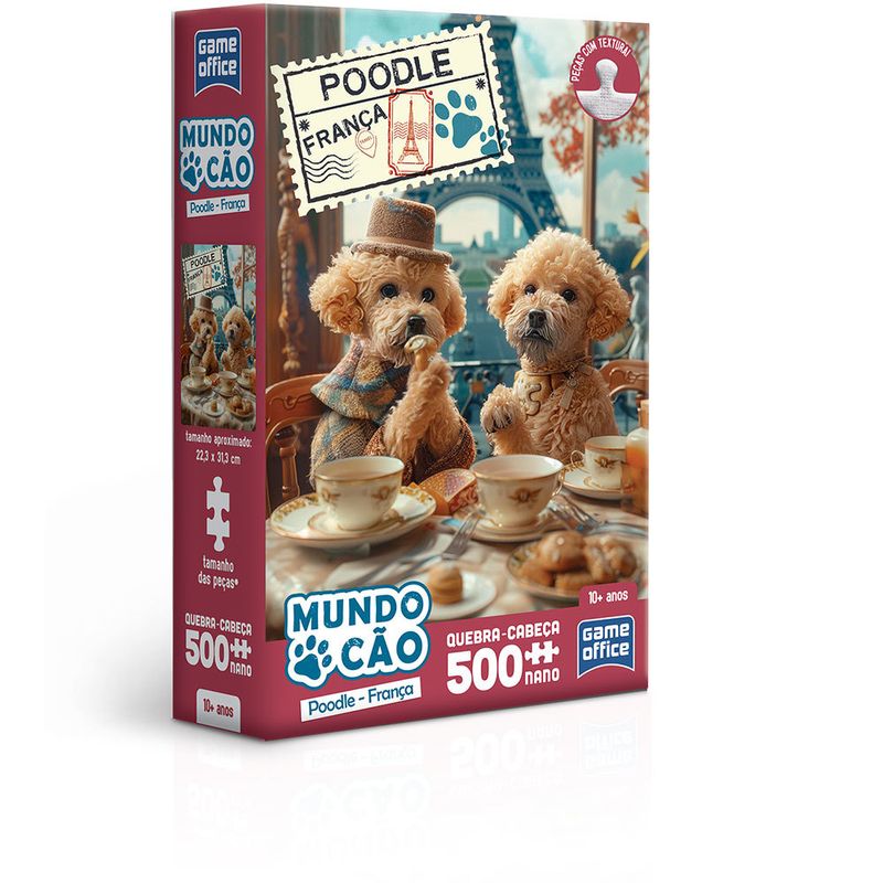 Quebra-Cabeca---Mundo-Cao---Poodle-Frances---500-Pecas-Nano---Toyster-0