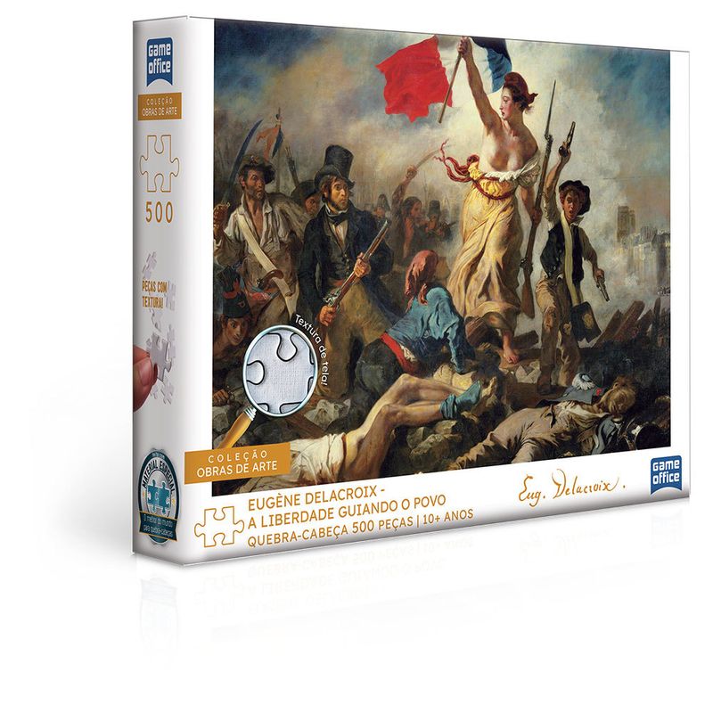 Quebra-Cabeca---Obras-De-Arte---Eugene-Delacroix---A-Liberdade-Guiando-O-Povo---500-Pecas---Toyster-0