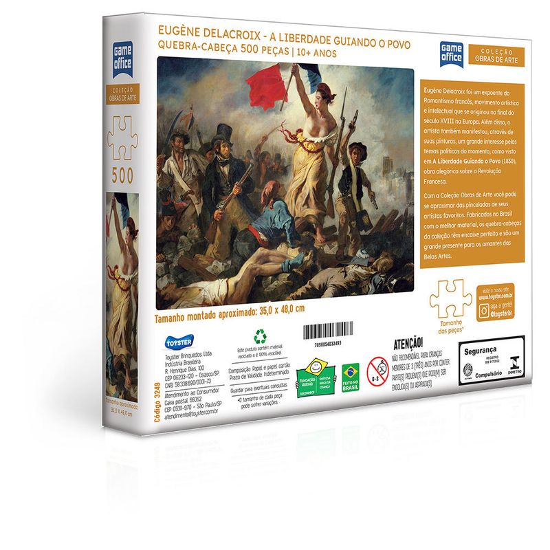 Quebra-Cabeca---Obras-De-Arte---Eugene-Delacroix---A-Liberdade-Guiando-O-Povo---500-Pecas---Toyster-1