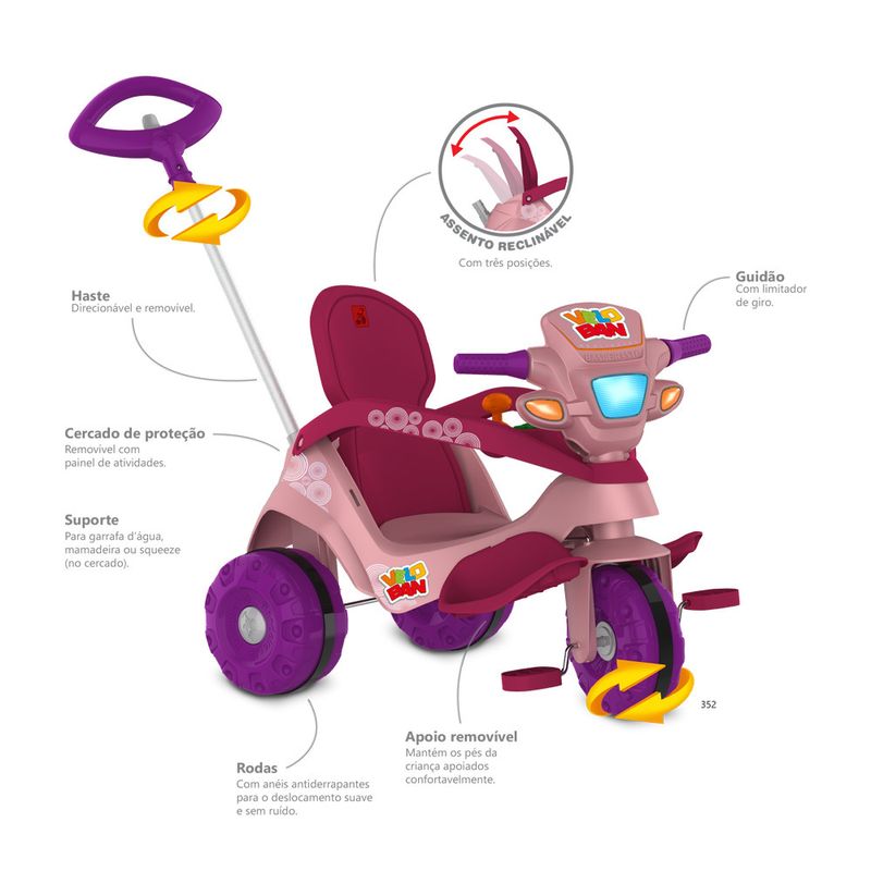 Passeio-e-Pedal---Velocipede---Reclinavel---Rosa---Bandeirante-2