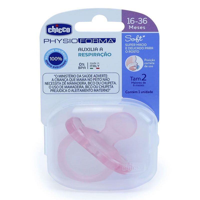 Chupeta---Chicco---Soft---Physio-Forma---Silicone---Rosa-0