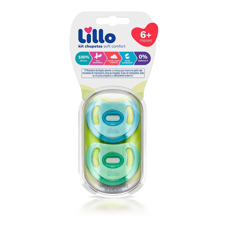 Conjunto-de-Chupetas---Lillo---Soft-Comfort---6-Meses---Silicone---Azul-e-Verde-0