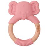 Mordedor-em-Silicone-e-Bambu---Elefante---Rosa---Buba-0