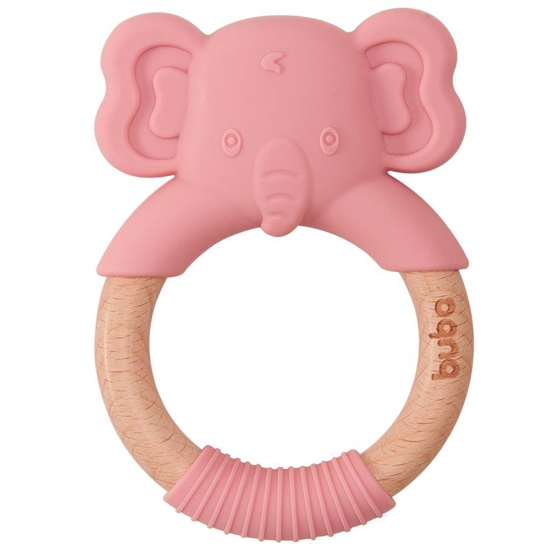 Mordedor-em-Silicone-e-Bambu---Elefante---Rosa---Buba-0