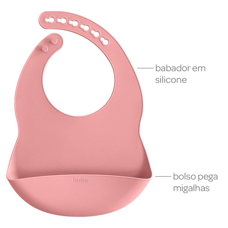 Babador-Com-Pega-Migalhas-Em-Silicone---Buba---Rosa-2