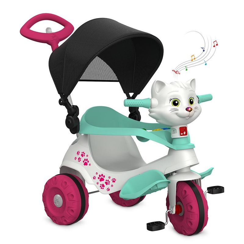 Triciclo-com-Capota---Passeio-e-Pedal---Velobaby---Gatinha---Bandeirante---Branco-0