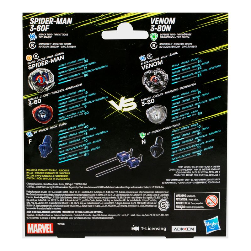 Lancador-e-Piao---Beyblade-X-Marvel---Spider-Man-3-60F-vs-Venom-3-80N---Hasbro-3