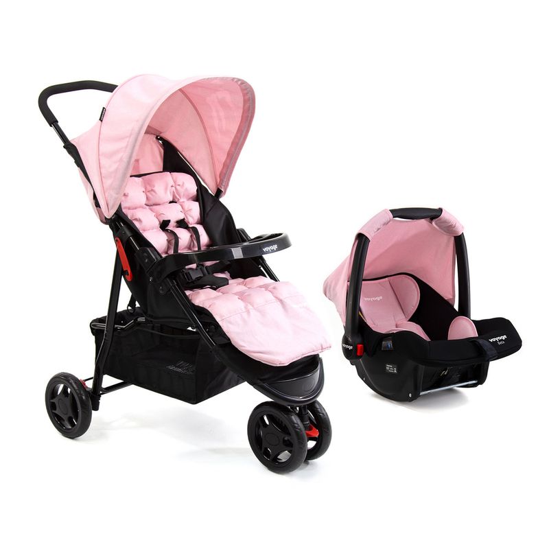 Conjunto-Carrinho-com-Bebe-Conforto---Voyage---Travel-System-Delta-Duo-Pro---Rosa-0