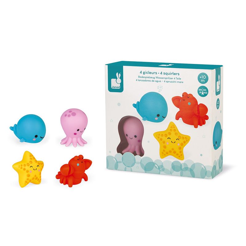 Brinquedo-Para-Banho---Janod---Maped---Animais-Marinhos---4-Espirra-Agua-1