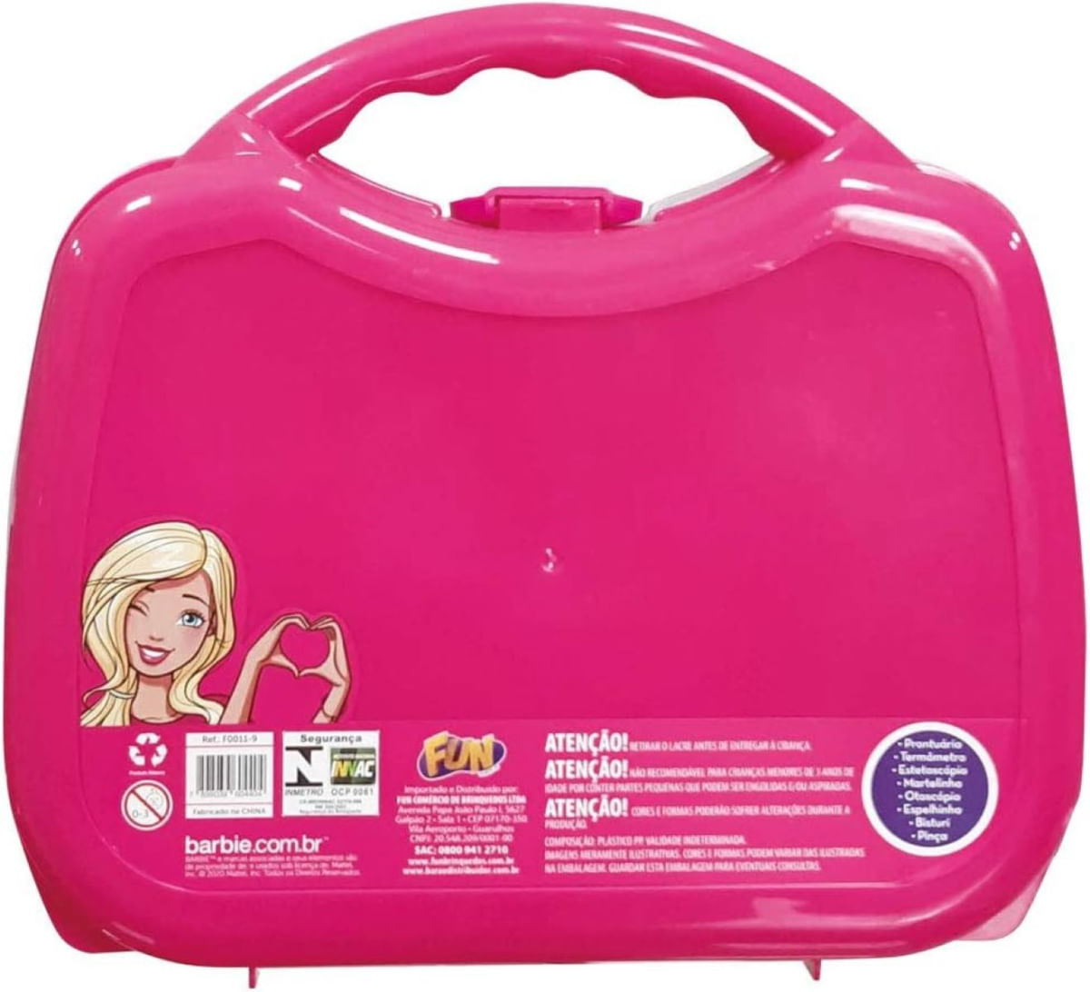 Kit Maleta Médica Barbie Rosa/Branco/Azul Fun F0011-9 - Ri Happy