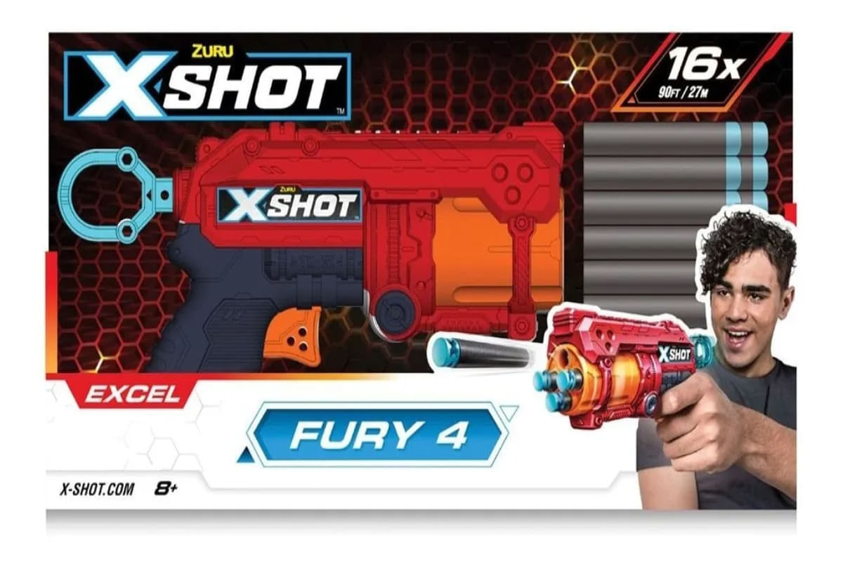 Lançador De Dardos Fury 4 X Shot 5710 - Ri Happy