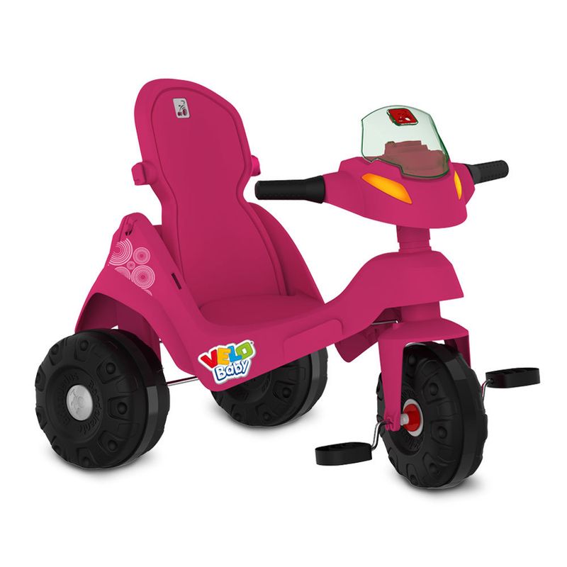 Triciclo-VeloBaby---Reclinavel-Com-Capota-E-Pedal---Bandeirante---Rosa-7