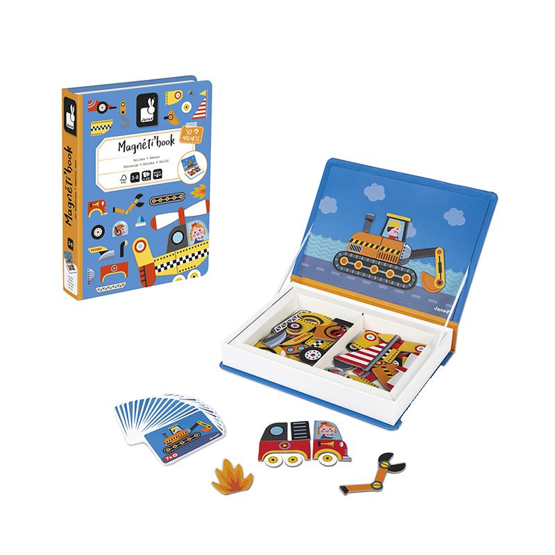 Brinquedo-Educativo---Janod---O-Livro-Magnetico---Veiculos-De-Corrida---Maped-2