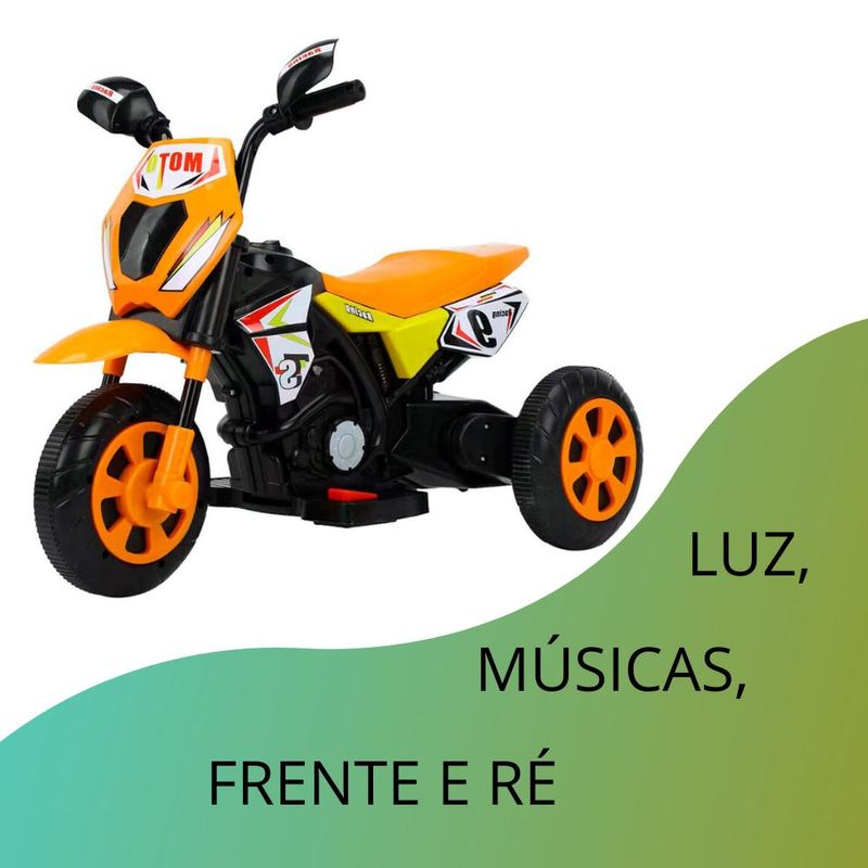 Mini-Veiculo-Eletrico-Infantil---Moto-Cross---6V---Bang-Toys---Laranja-2