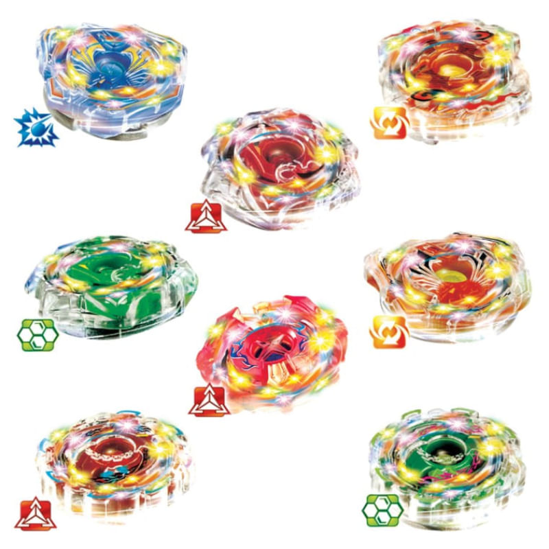 Pião de Batalha c/ Lançador Zip Zap c/ Luz - DM Toys - - Ri Happy