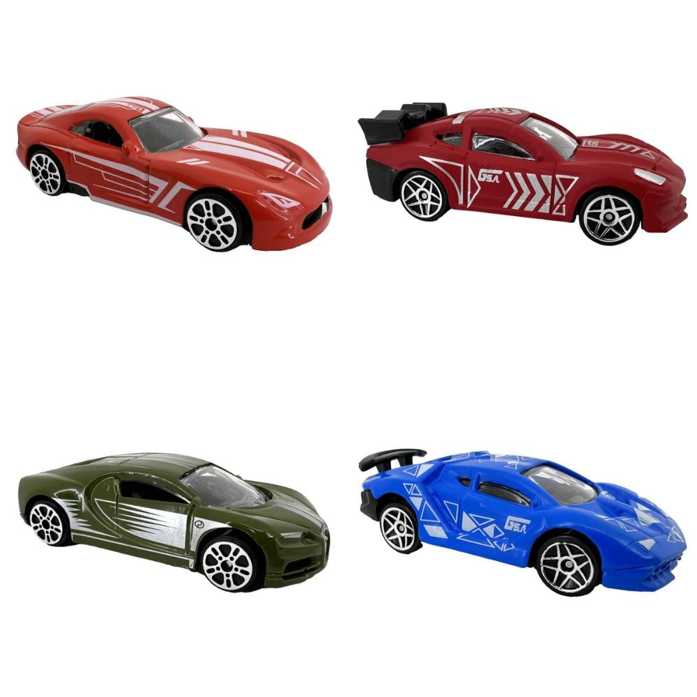 Kit c/4 Mini Veículos Die Cast 3599N 3599O 3599R 3599S - Ri Happy