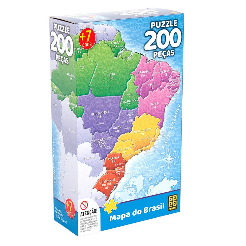 Quebra-Cabeca---200-Pecas---Mapa-do-Brasil---Grow-0