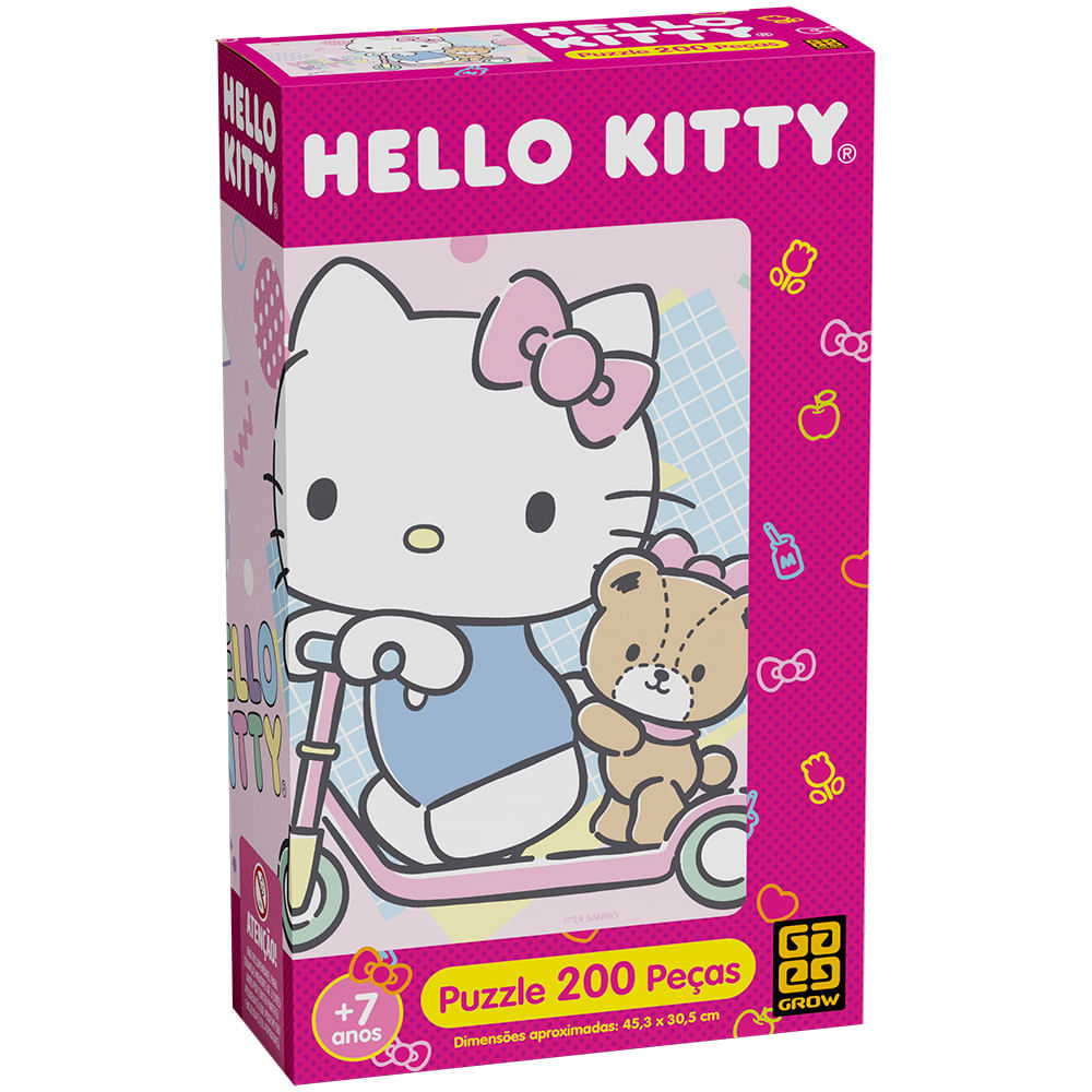 Confira Quebra-Cabeça - Hello Kitty - 200 Peças - Grow - Rihappy