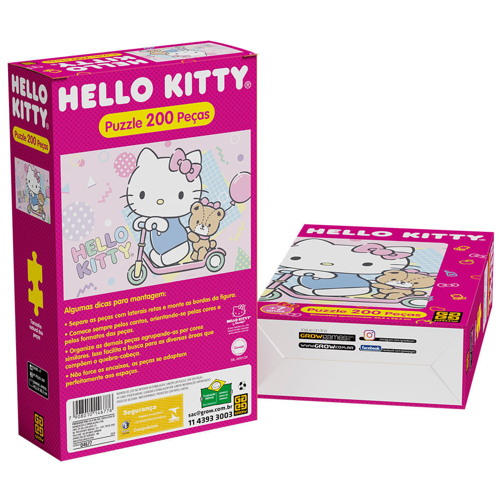 Confira Quebra-Cabeça - Hello Kitty - 200 Peças - Grow - Rihappy