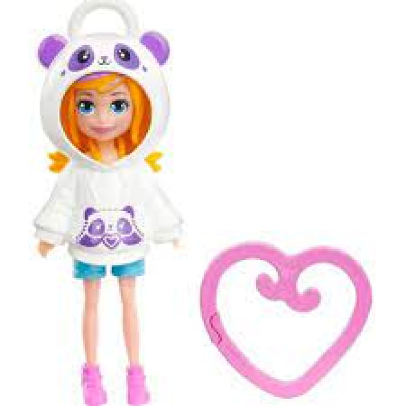 Polly Pocket com Capuz de Panda e Clipe de Coração Hkw00 - Ri Happy